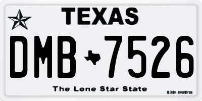 TX license plate DMB7526