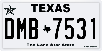 TX license plate DMB7531