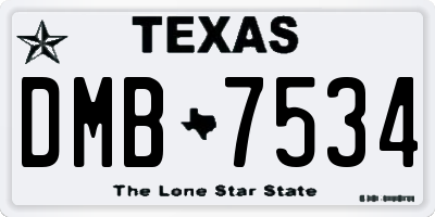 TX license plate DMB7534