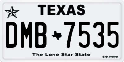 TX license plate DMB7535