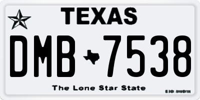 TX license plate DMB7538