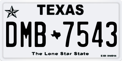 TX license plate DMB7543