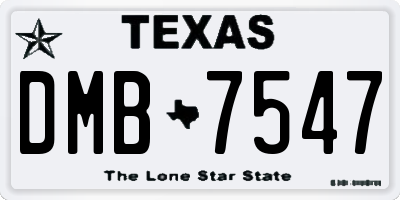 TX license plate DMB7547