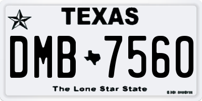 TX license plate DMB7560