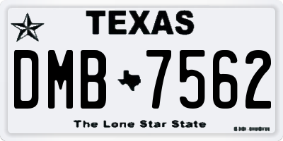 TX license plate DMB7562