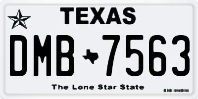 TX license plate DMB7563
