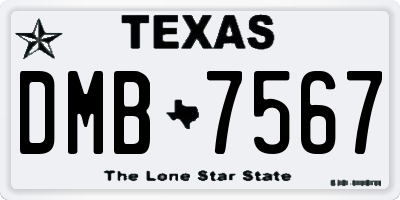 TX license plate DMB7567