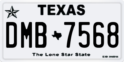 TX license plate DMB7568