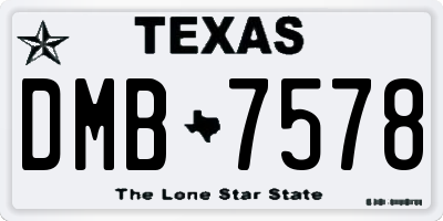 TX license plate DMB7578