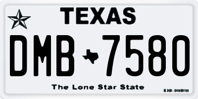 TX license plate DMB7580