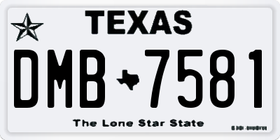 TX license plate DMB7581