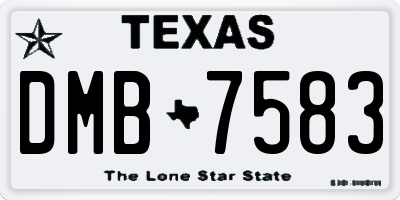 TX license plate DMB7583