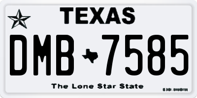 TX license plate DMB7585