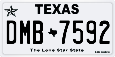 TX license plate DMB7592