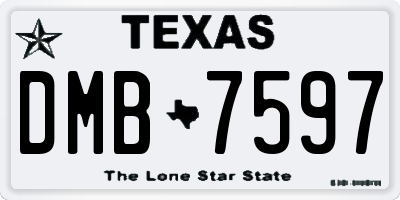TX license plate DMB7597
