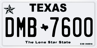TX license plate DMB7600