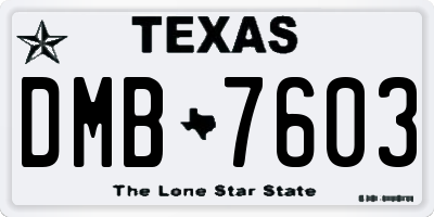 TX license plate DMB7603