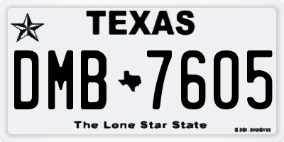 TX license plate DMB7605