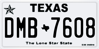 TX license plate DMB7608