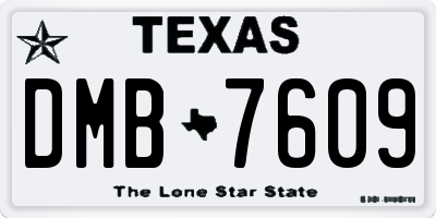 TX license plate DMB7609