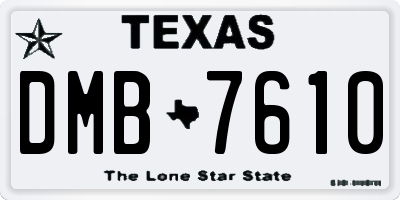 TX license plate DMB7610