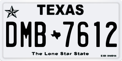 TX license plate DMB7612