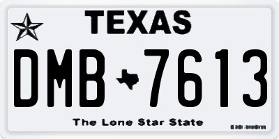 TX license plate DMB7613