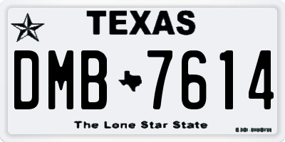 TX license plate DMB7614