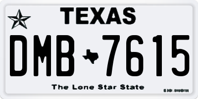 TX license plate DMB7615