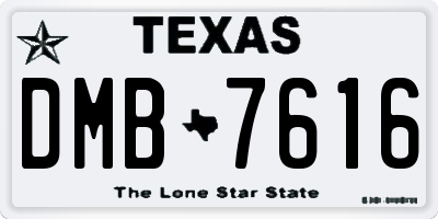TX license plate DMB7616