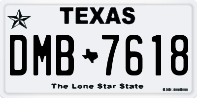TX license plate DMB7618