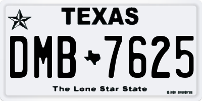TX license plate DMB7625
