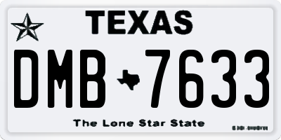 TX license plate DMB7633