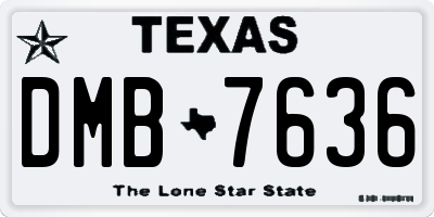 TX license plate DMB7636