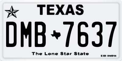 TX license plate DMB7637