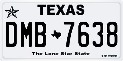 TX license plate DMB7638