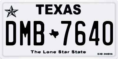 TX license plate DMB7640