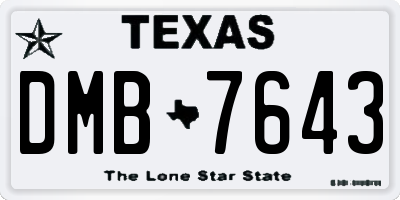 TX license plate DMB7643