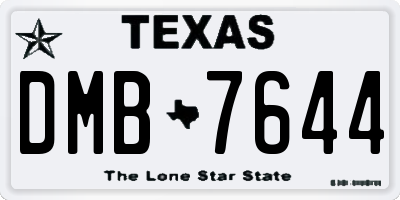 TX license plate DMB7644