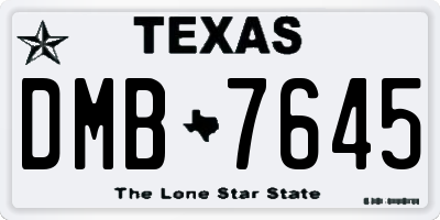 TX license plate DMB7645