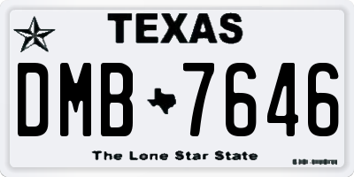 TX license plate DMB7646