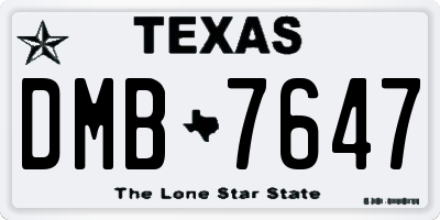 TX license plate DMB7647