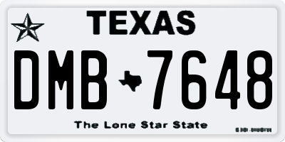 TX license plate DMB7648