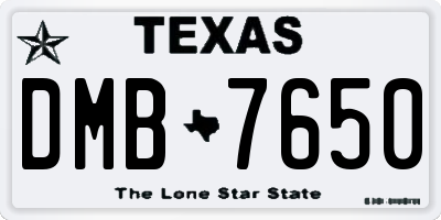 TX license plate DMB7650