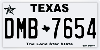 TX license plate DMB7654