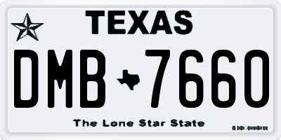 TX license plate DMB7660