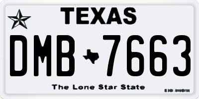 TX license plate DMB7663