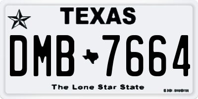 TX license plate DMB7664