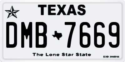 TX license plate DMB7669