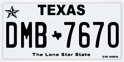 TX license plate DMB7670